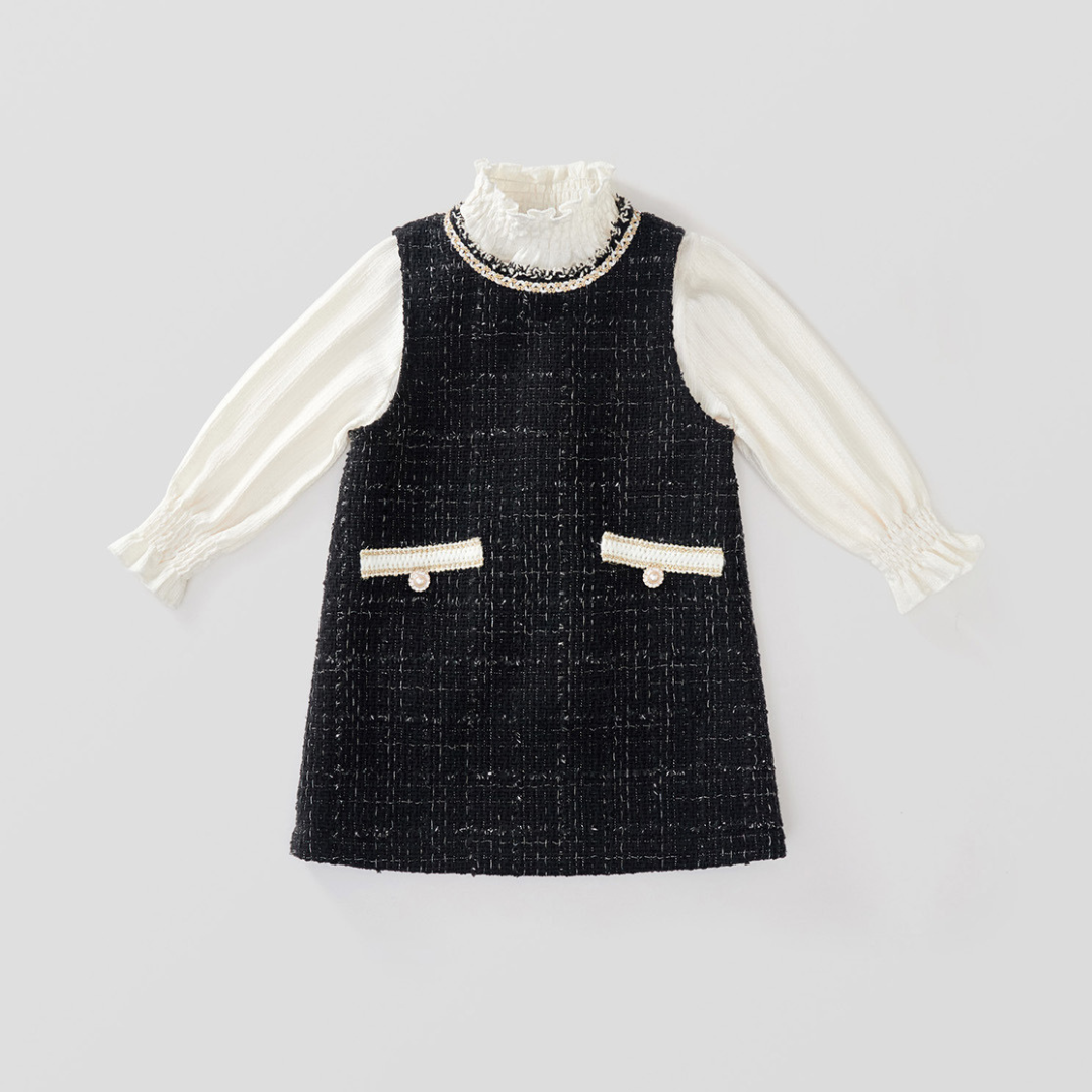 クラシックツイードドレスセット ブラック 子供服 子ども服 こども服