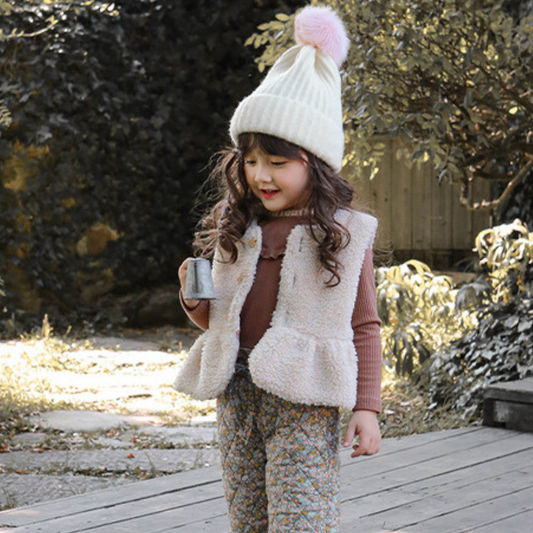 リバーシブルボアフリルベスト オフホワイト