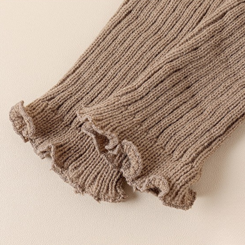 くしゅっとリブレッグウォーマー｜3色展開（グレー／モカベージュ／ホワイト）