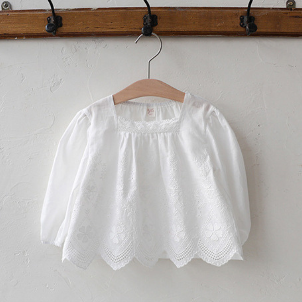 [90~140]スカラップ刺繍ブラウス