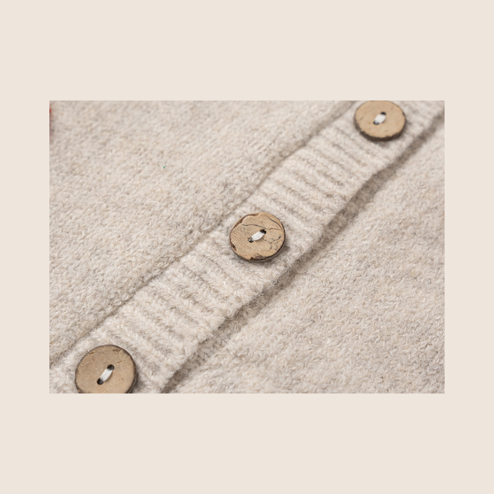 [90~140]いちご刺繍ニットカーディガン