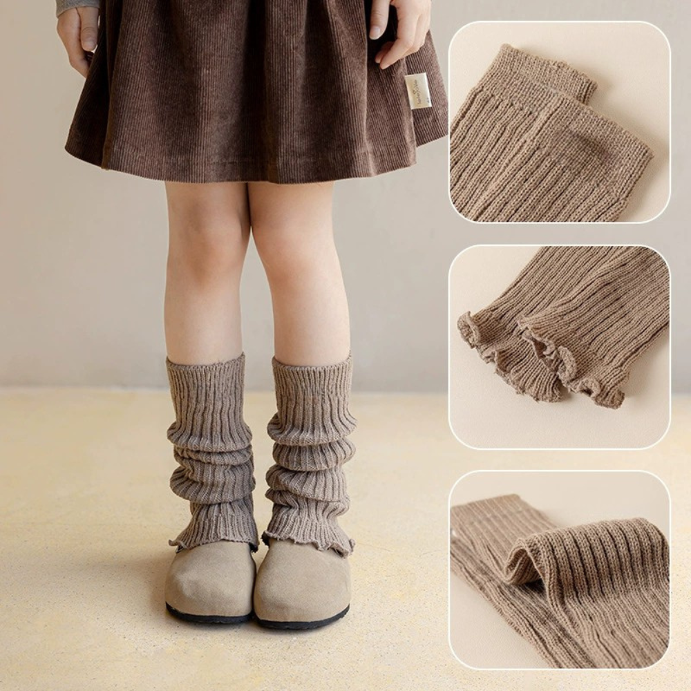 くしゅっとリブレッグウォーマー｜3色展開（グレー／モカベージュ／ホワイト）