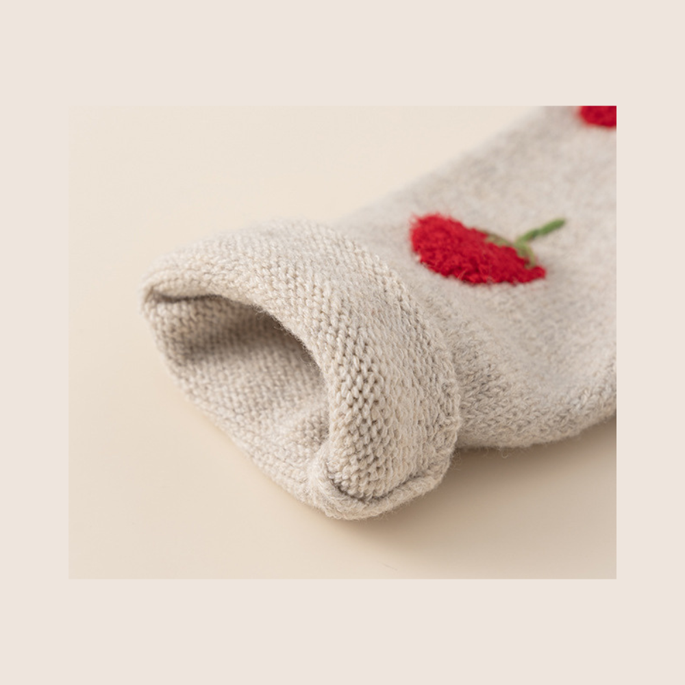 [90~140]いちご刺繍ニットカーディガン