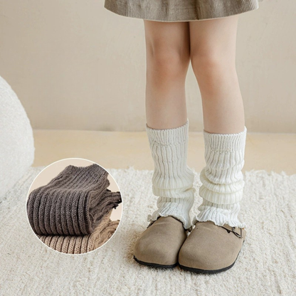 くしゅっとリブレッグウォーマー｜3色展開（グレー／モカベージュ／ホワイト）