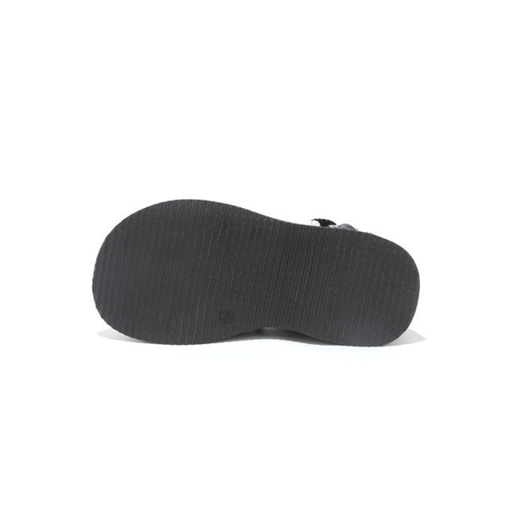 [16~18]フリル×パール キッズブーツ ブラック