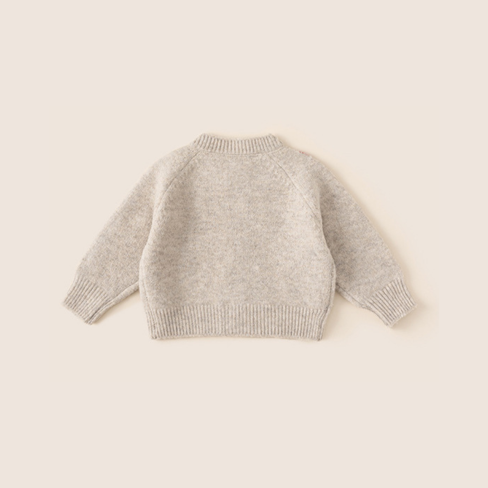 [90~140]いちご刺繍ニットカーディガン