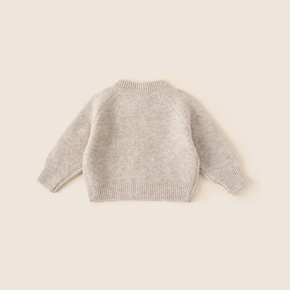 [90~140]いちご刺繍ニットカーディガン