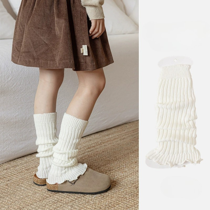 くしゅっとリブレッグウォーマー｜3色展開（グレー／モカベージュ／ホワイト）