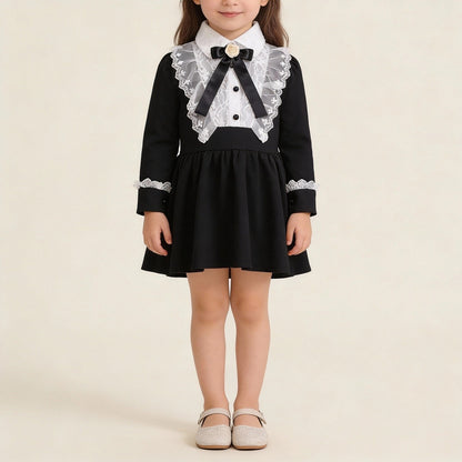 [90~140]レースカラー フォーマルワンピース