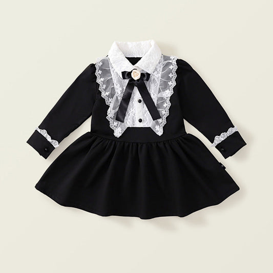 [90~140]レースカラー フォーマルワンピース