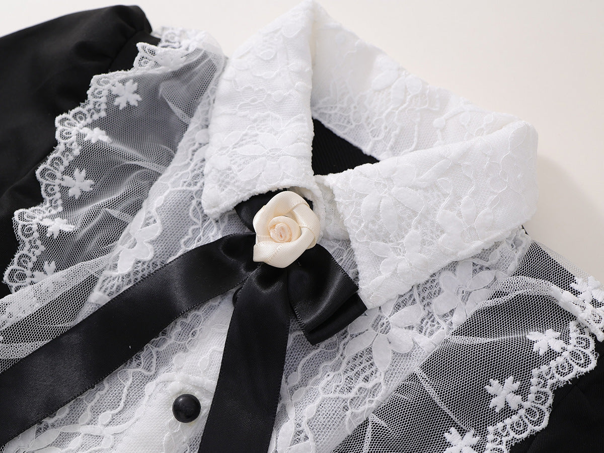 [90~140]レースカラー フォーマルワンピース