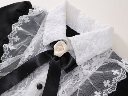 [90~140]レースカラー フォーマルワンピース