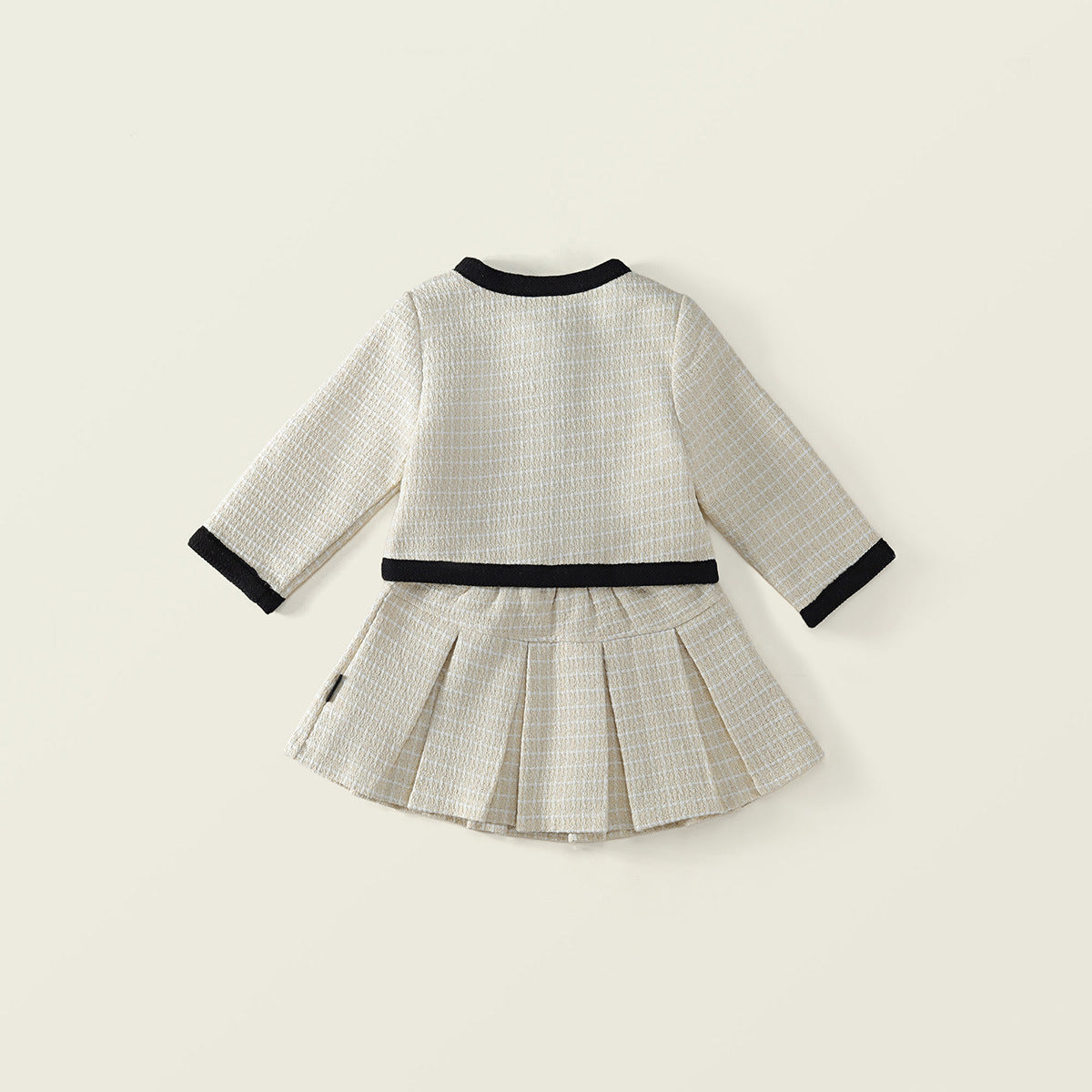 [90~120]ツイード ジャケット＆プリーツスカート セットアップ