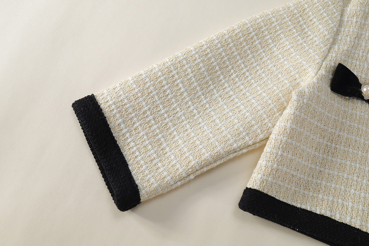 [90~120]ツイード ジャケット＆プリーツスカート セットアップ