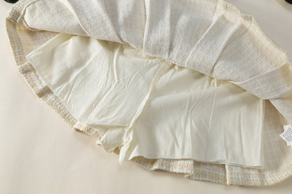 [90~120]ツイード ジャケット＆プリーツスカート セットアップ