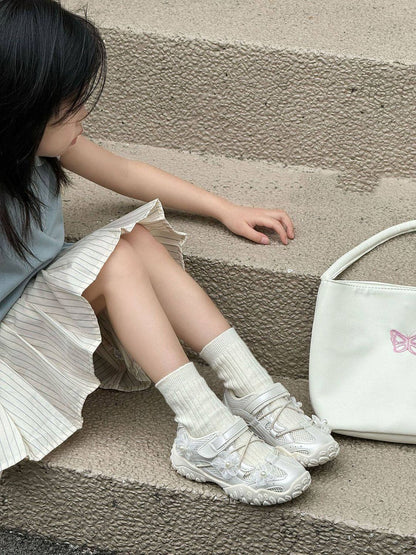 [16~18]メッシュ フラワーストラップスニーカー
