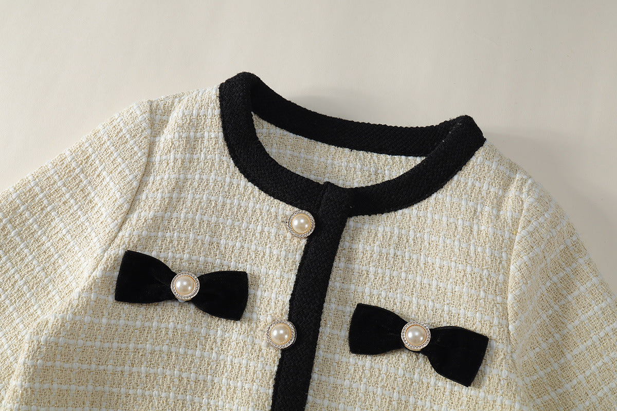 [90~120]ツイード ジャケット＆プリーツスカート セットアップ