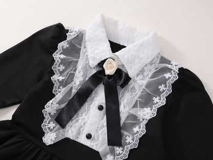 [90~140]レースカラー フォーマルワンピース