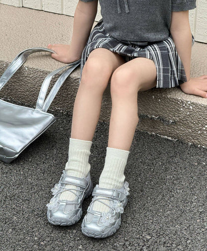 [16~18]メッシュ フラワーストラップスニーカー