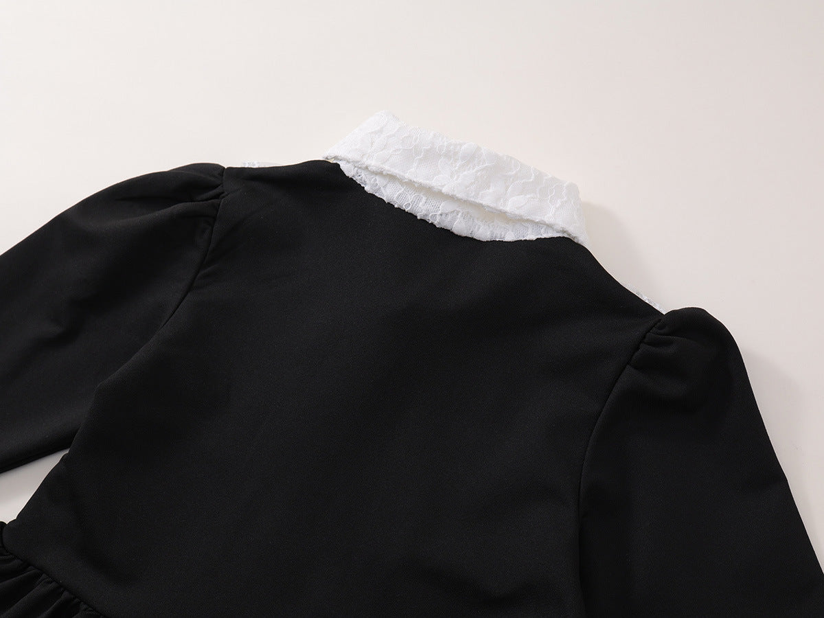 [90~140]レースカラー フォーマルワンピース