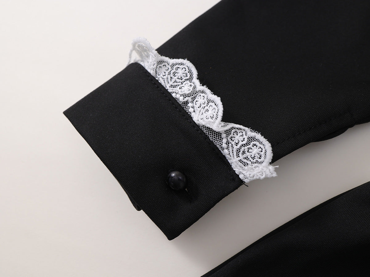 [90~140]レースカラー フォーマルワンピース