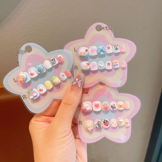 カラフルモチーフ キッズネイルチップ 12枚セット