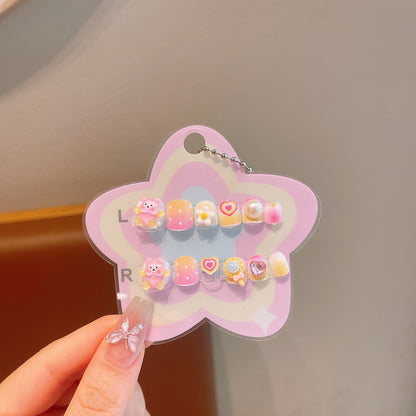 カラフルモチーフ キッズネイルチップ 12枚セット デザイン9